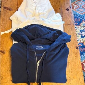 Time and Tru Cream Zip Hoodie and Navy Hoodie